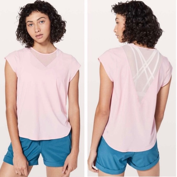 lululemon athletica Tops - Lululemon Pink For The Run Top
